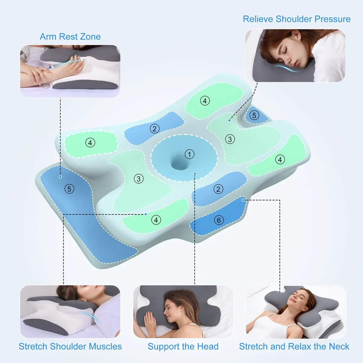 ERGONOMIC NECK SUPPORT FOR COOLER, BETTER SLEEP