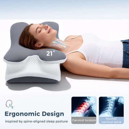 ERGONOMIC NECK SUPPORT FOR COOLER, BETTER SLEEP