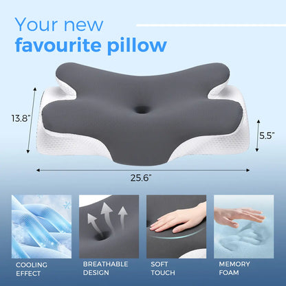 ERGONOMIC NECK SUPPORT FOR COOLER, BETTER SLEEP